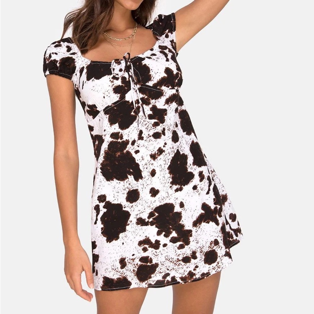 Motel Cow Print Gaval Mini Dress
